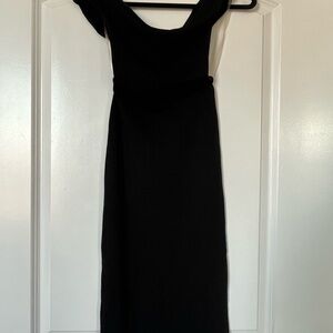 American Apparel Black Off-the-Shoulder Bodycon Midi Dress S